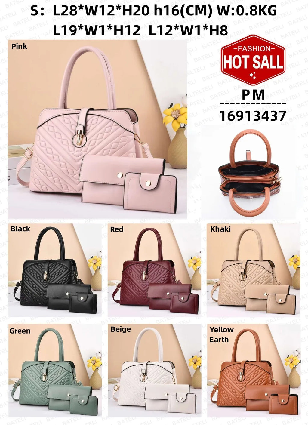 2024 New Texture Pattern High Capacity Fashion Trend Messenger Bags Luxury Women's Bags Womens Handbags Tote Bag Handbag Set
