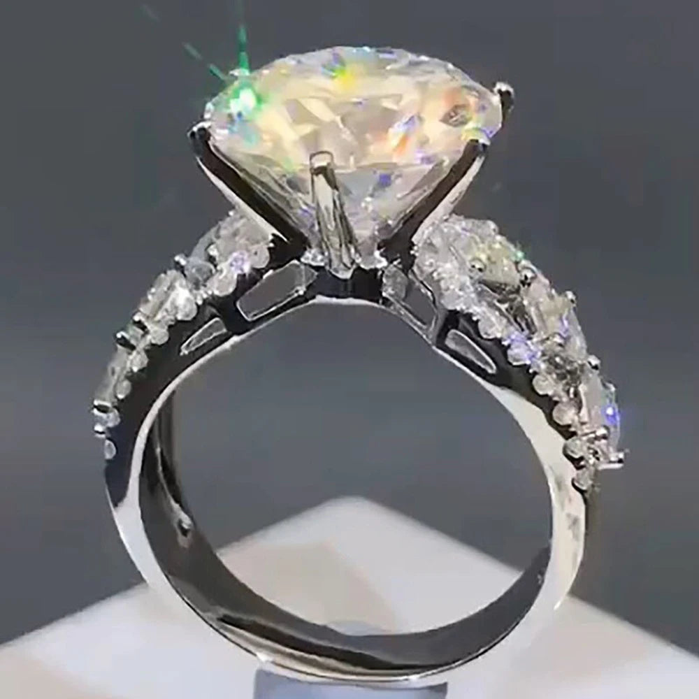 Huitan New Trendy Wedding Jewelry Women Rings Brilliant Cubic Zirconia Crystal Engagement Anniversary Ring for Female Drop Ship