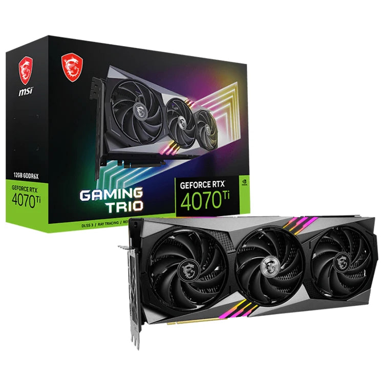 Used MSI GeForce RTX 4070 Ti GAMING TRIO 12G Graphics Card With 12GB GDDR6X 192 Bit Memory Support OverClock