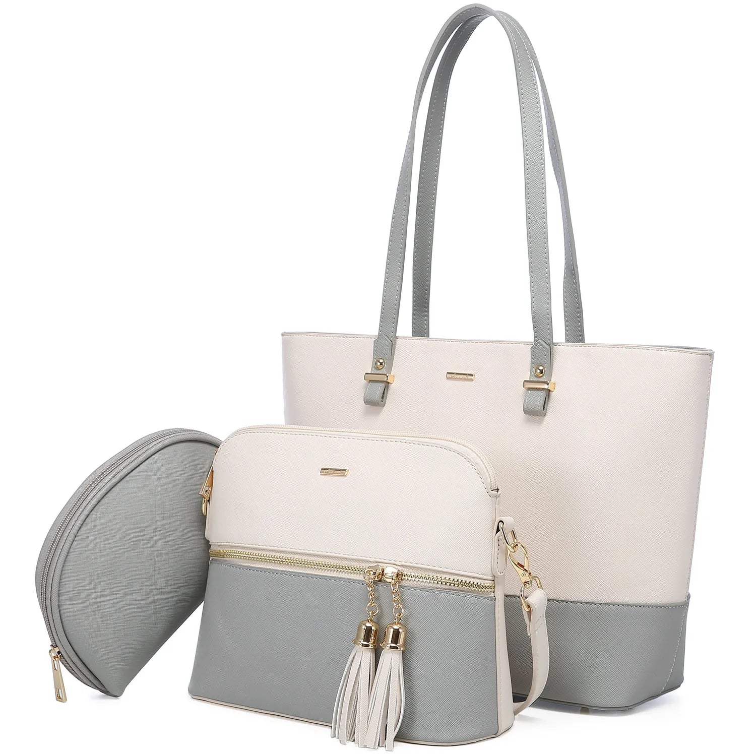 LOVEVOOK Wholesale Boutiques Luxury High Quality PU Material 3 Pieces Handbag Sets Shoulder Bag Wallet Ladies Women Handbags