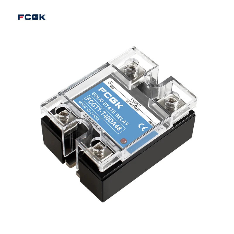 FCGK Miniature Single Phase SSR Relay 5-200VDC 40A DC High Power Solid State Relay with Sealed Protection