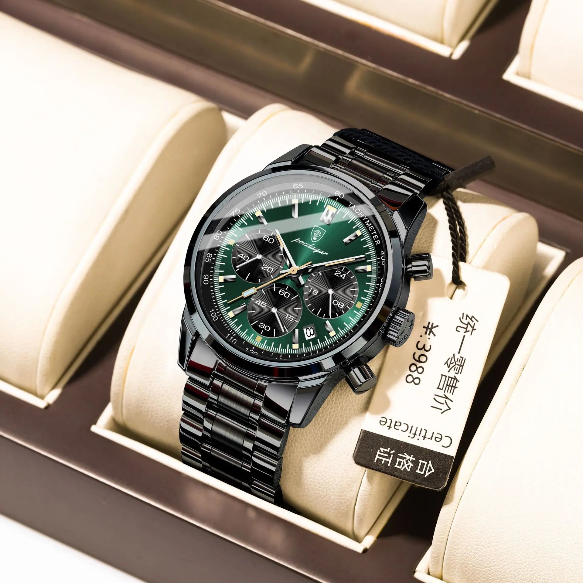 POEDAGAR 921 New Luxury Men Watch Waterproof Luminous Chronograph Date Stainless Steel Watch for Men Quartz Men's Watches Reloj