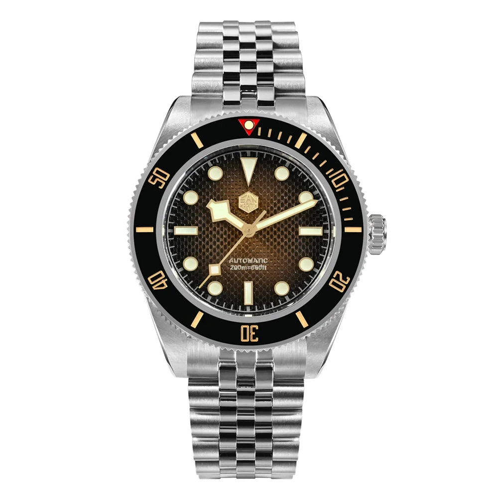 San Martin SN0128 3D Waffle Dial New 40mm Dive Watch NH35 Men's Watches Automatic Mechanical Sapphire Waterproof 200m Luminous