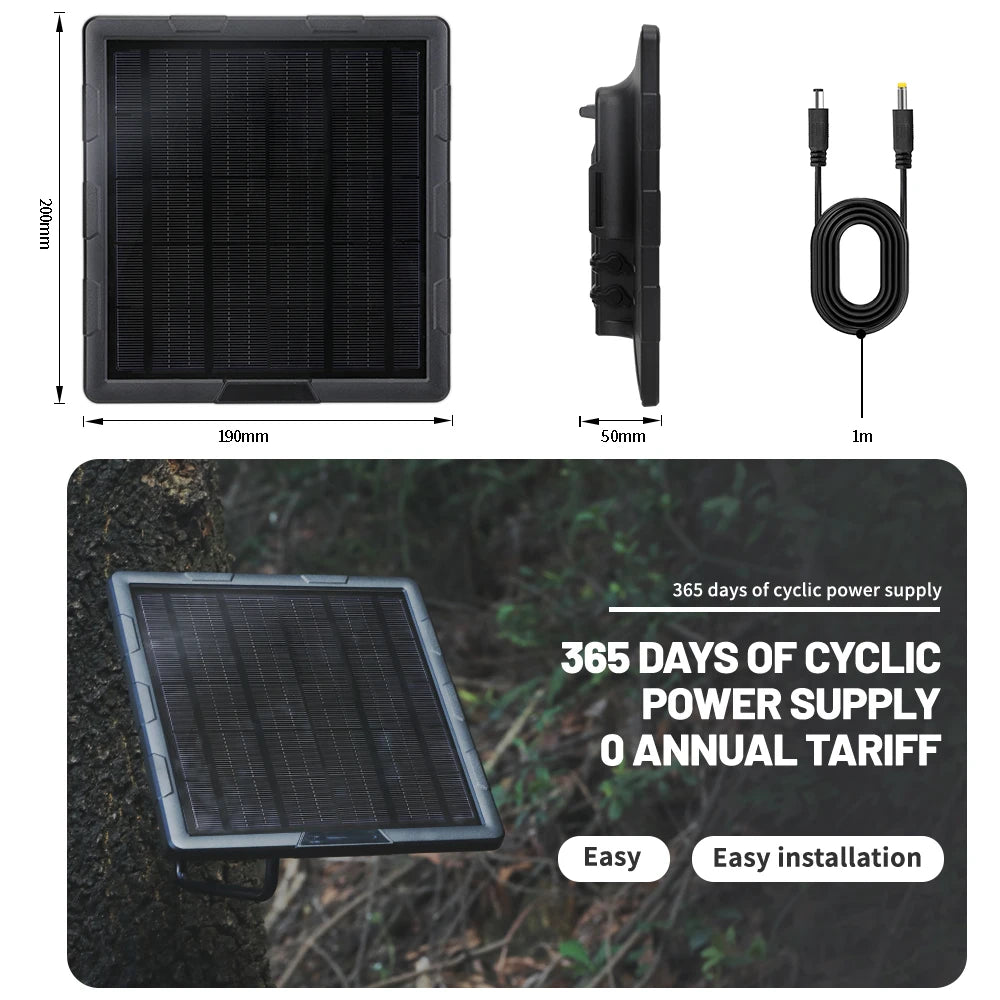 BL6A 5w Security Camera Solar Panel Built in Battery 18650 IP67 Waterproof Solar Panel for Outdoor Hunting Trail Track Camera