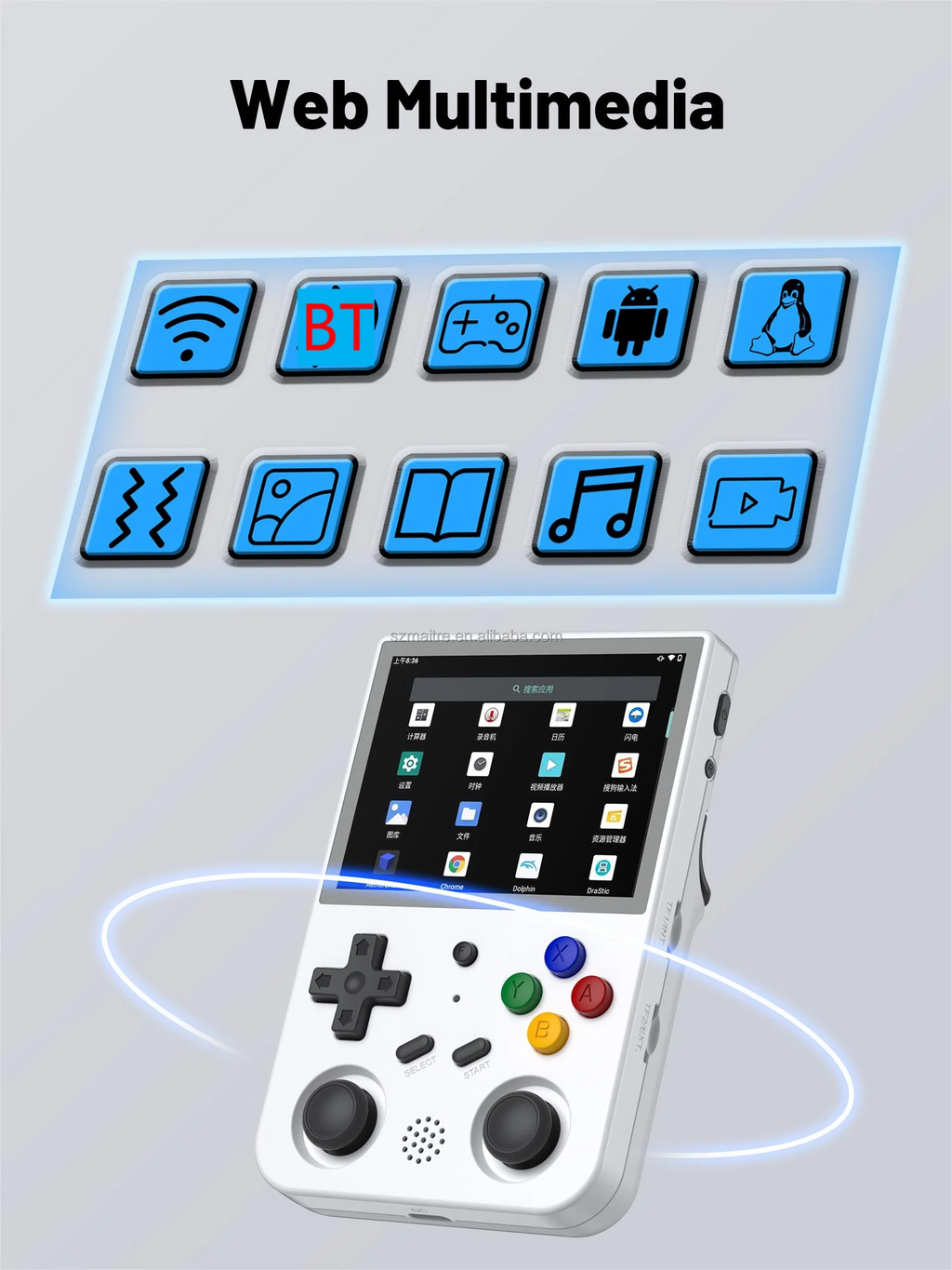 RG353V RG353VS for 5G WiFi Handheld Game Console RK3566 3.5" Retro Gaming Player with 10000 Games & 3500mAh Battery