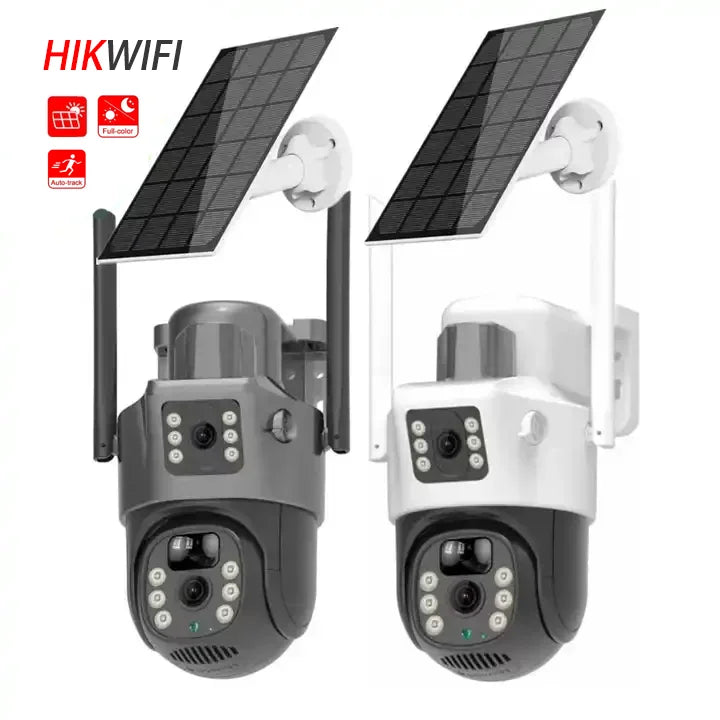 New  V380 Dual Len 6MP Solar Battery Powered Camera Solar Power CCTV 4G IP PTZ Dual Lens Camera