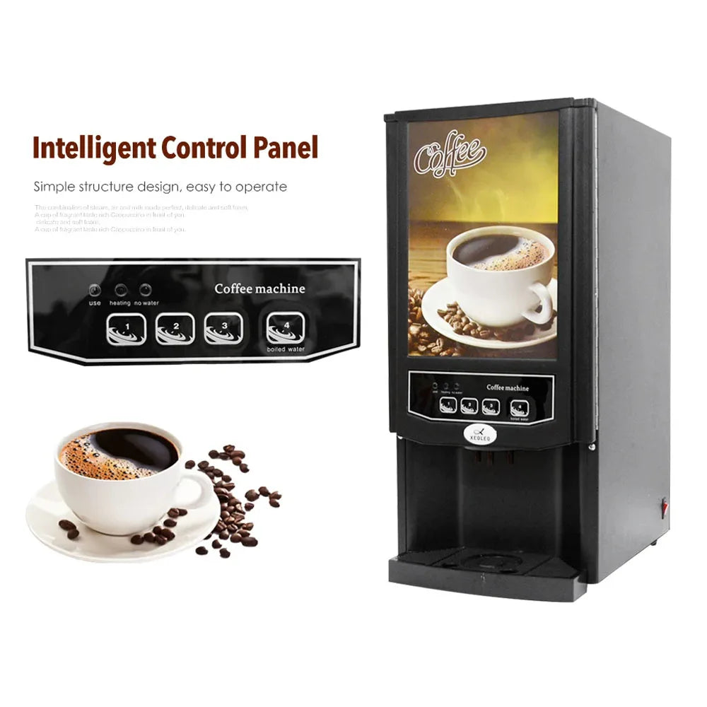 Xeoleo Automatic Coffee Machine 3 Tank Commercial Drip Coffee Maker Tabletop Office Juice Tea Coffee Drinks Vending Machine
