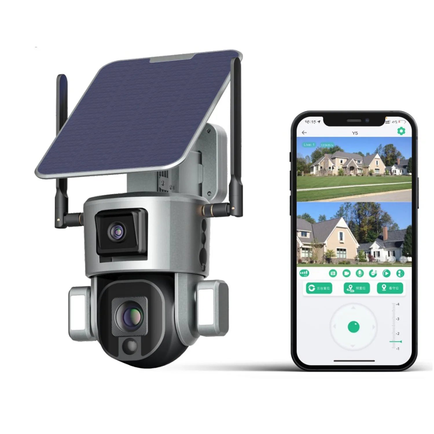 Wireless Wifi 4G CCTV 8MP Dual Lens Camera Home Security 4K 4X 10X Zoom WIFI IP Solar Dual Lens Camera
