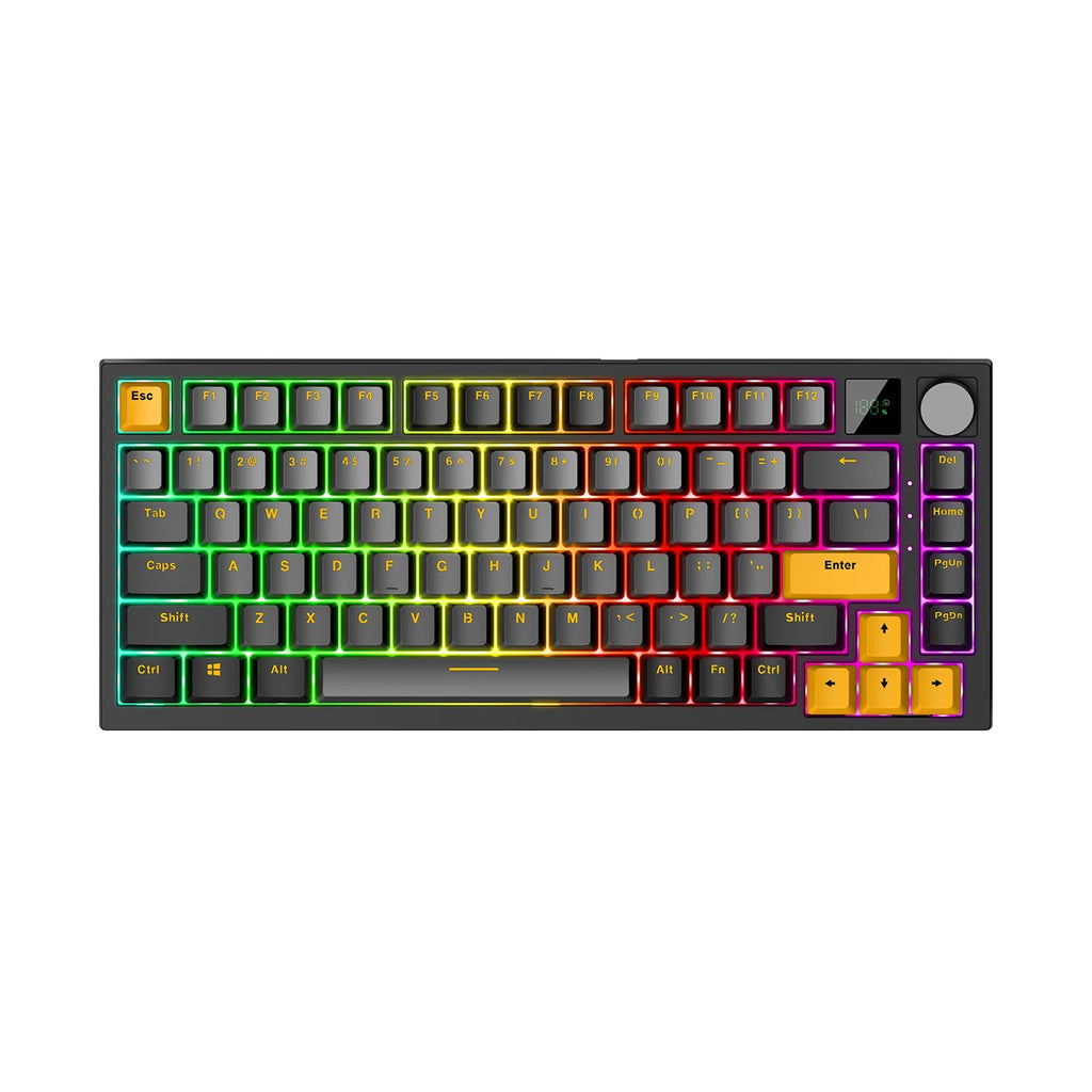 75% Keyboard 81 82 Keys Green Red Switch Custom Keycap Mini USB Wired Gaming Fashion RGB Backlit Optical Mechanical Keyboard
