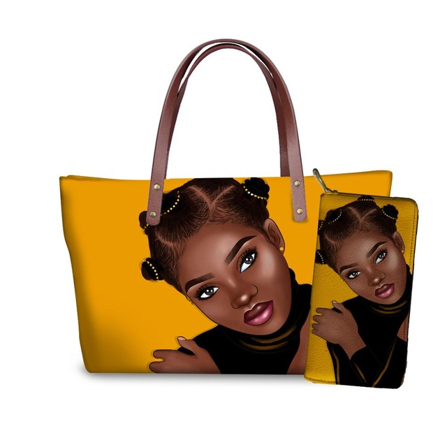 Young Ladies Handbags Black Art American African Girls Printed Popular Hand Bags Women Handbags Lady Fashion Designers Handbags