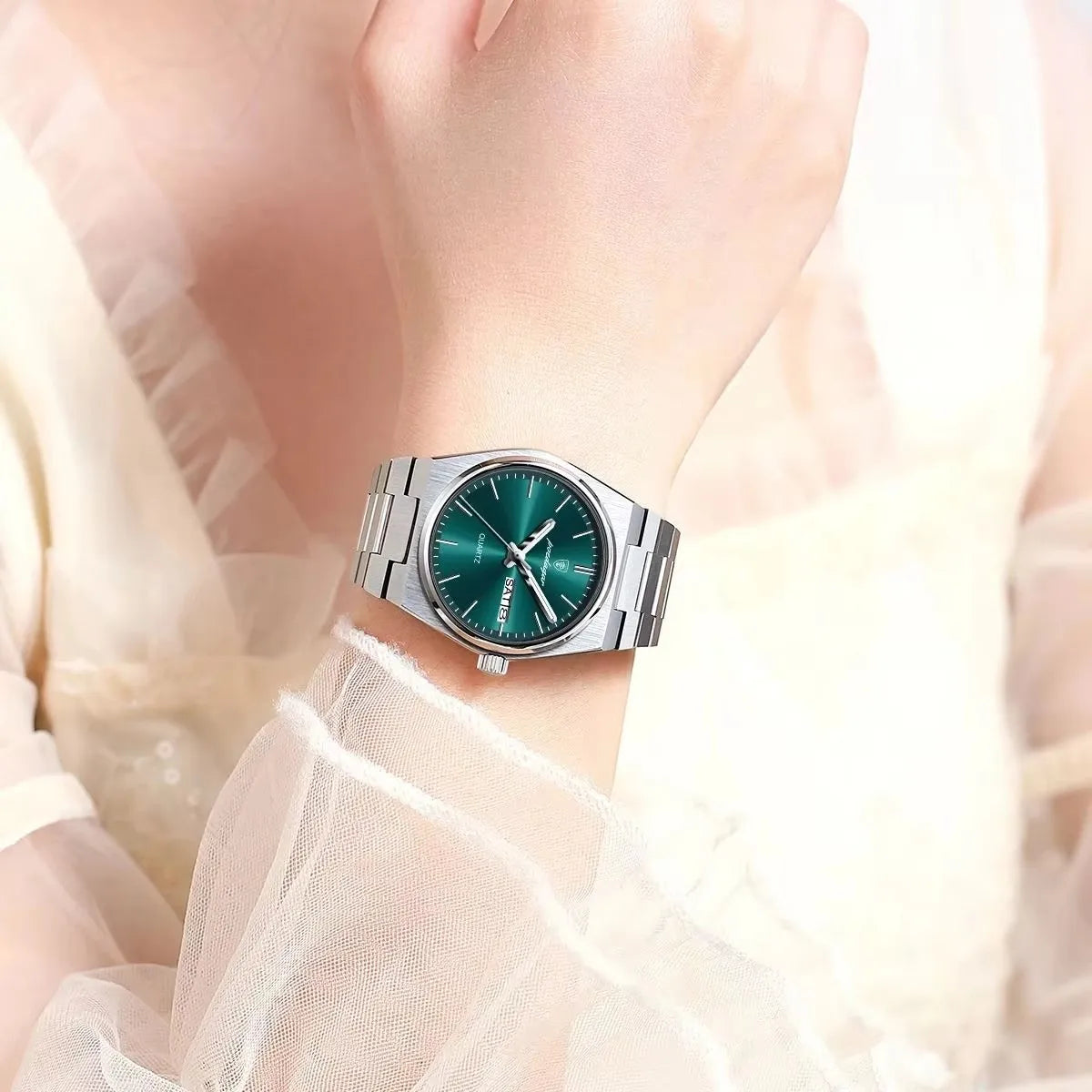 POEDAGAR 786 Date Week Stainless Steel Women's Watches Luxury Watch Woman Ladies Elegant Quartz Watch Waterproof Luminous Clock