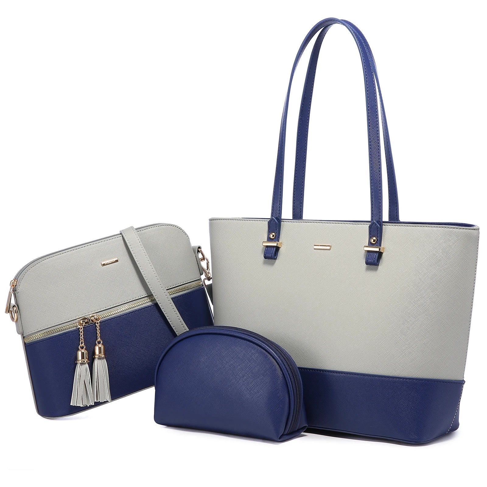 LOVEVOOK Wholesale Boutiques Luxury High Quality PU Material 3 Pieces Handbag Sets Shoulder Bag Wallet Ladies Women Handbags