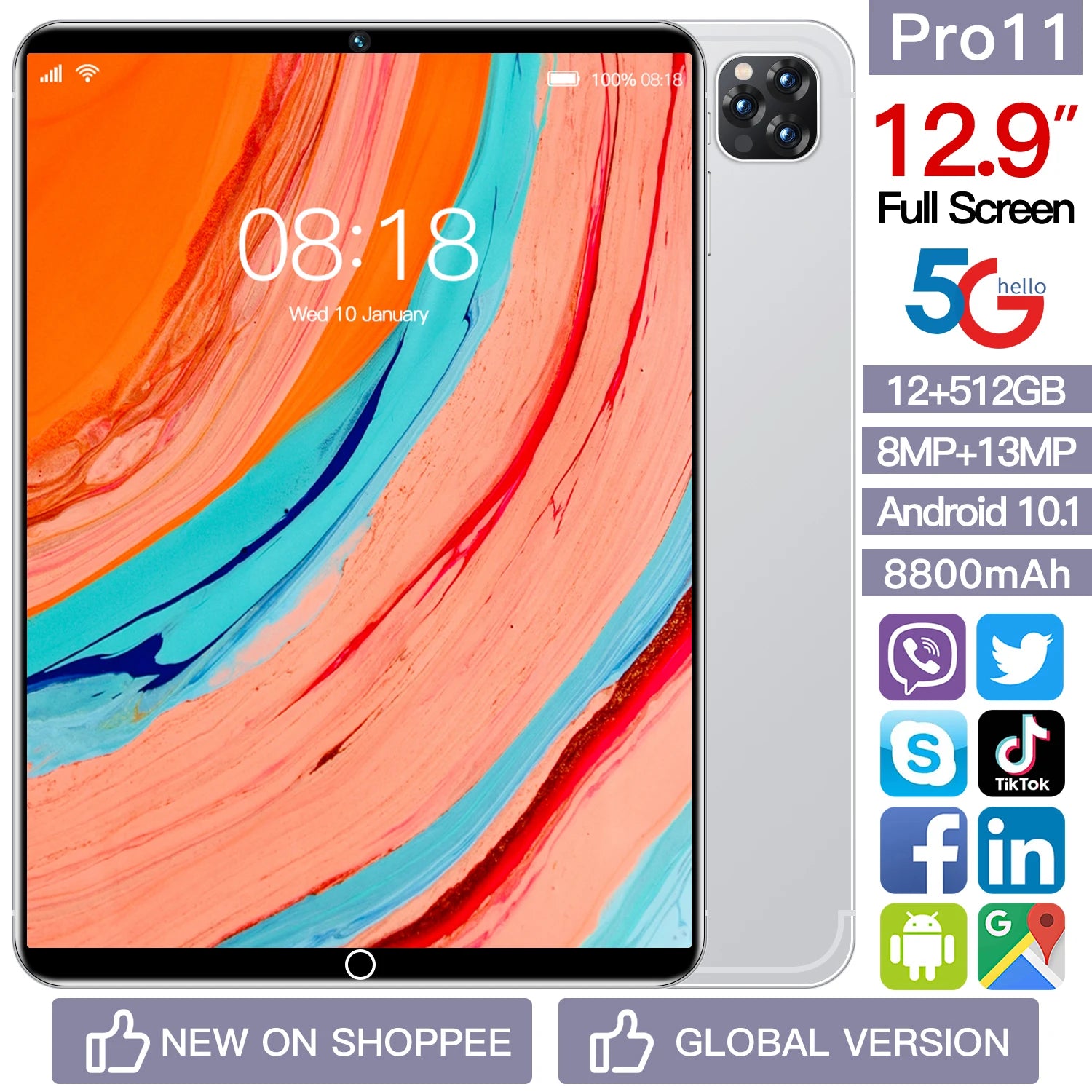 Business Tablet Gal Axy Tab Tablet with Sim Card S24 Tablet with Sim Card 16+256G 8Core Give Keyboard Mouse with Leather case
