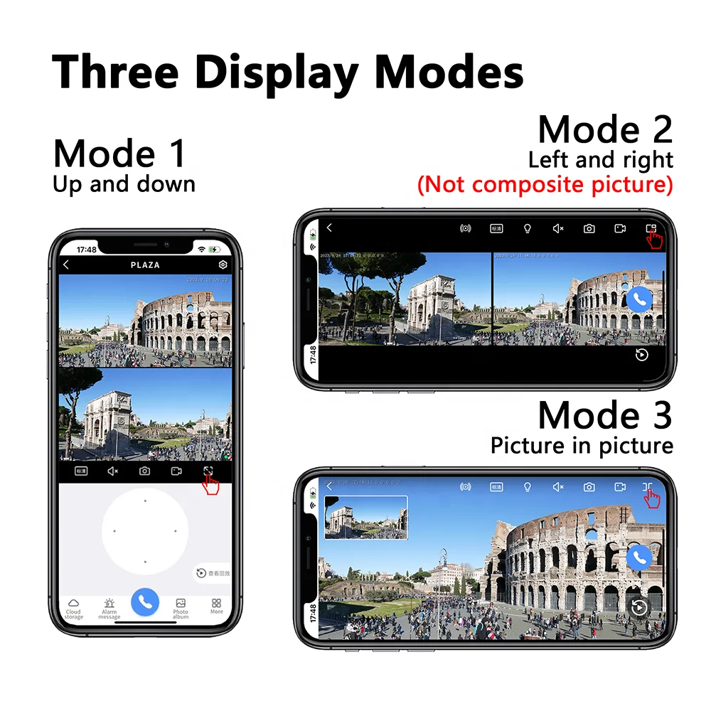 6MP Solar Dual Lens Multi-Sensor 4K Panoramic Fixed Network  Smart IR AI Security Camera WIFI IP  Surveillance CCTV Camera