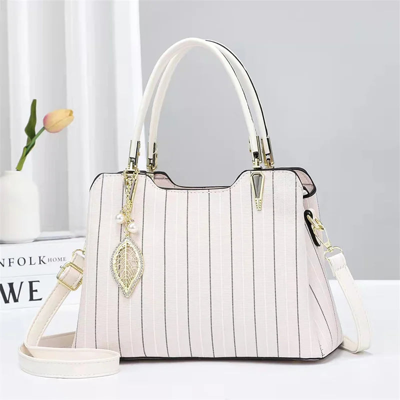 2022 Fashion Striped Bag Triple Pockets Large Capacity Women's Bags Ladies Bags Handbag