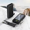 Lanyard Design Comes with Mobile Phone Holder 2USB Output 1 to 4 Output Charging Cable 30000mah Solar Power Bank