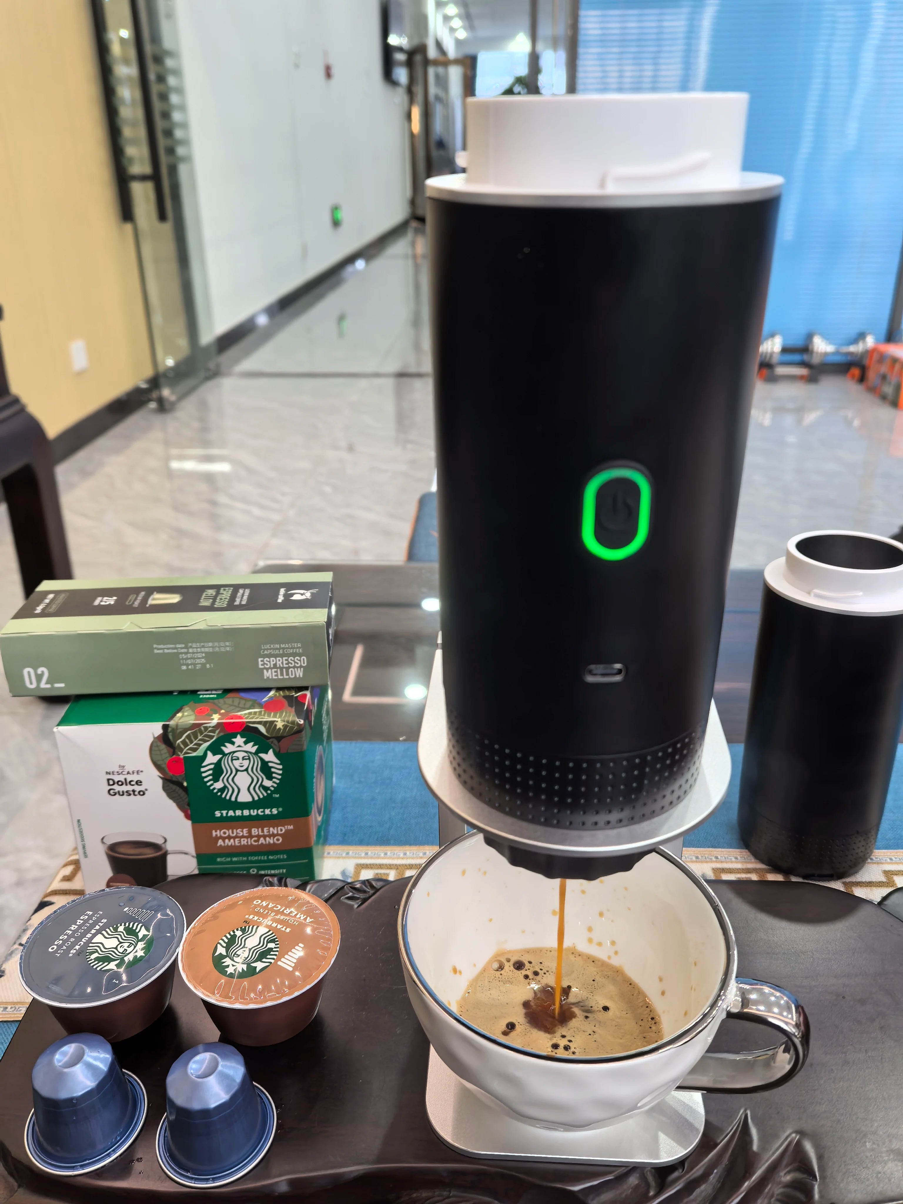 Outdoor Automatic Coffee Machine Electric Portable Espresso Maker Coffee Capsule Powder 12V Coffee Makers with Heating Function