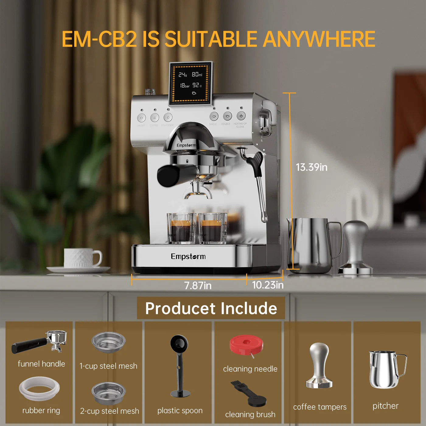 Empstorm High Quality Cold Brew Coffee Maker Semi Automatic Coffee Machine Electric Espresso Coffee Makers Stock in the US Local