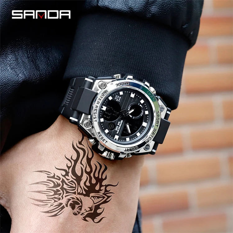 SANDA 739 Sports Men's Watches Top Brand Luxury Sport Quartz Watch Men Waterproof Male Clock Relogio Masculino 2020