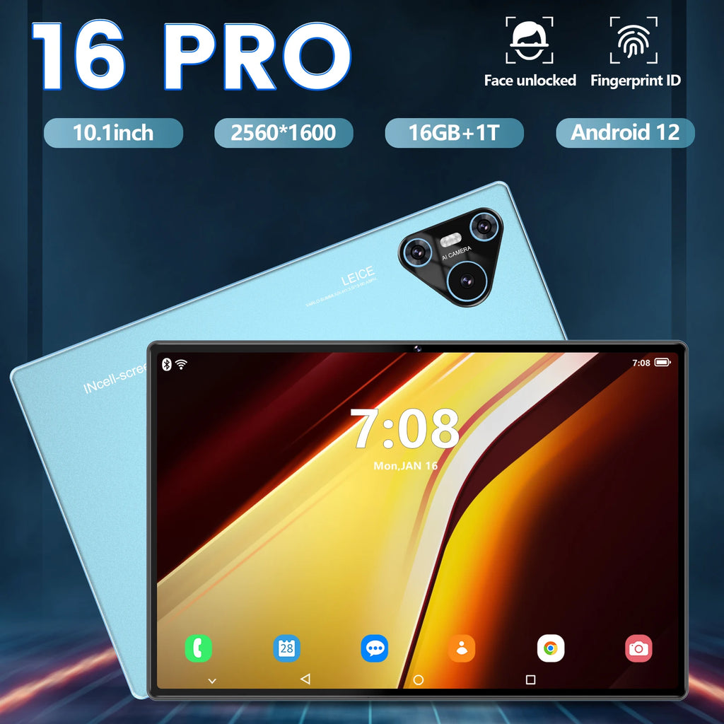 Hot Sale 10.1 Inch Android 14 Pro Tablet PC High Quality 16GB+1TB 4G Dual Sim with Multi-language Support Wifi Calling
