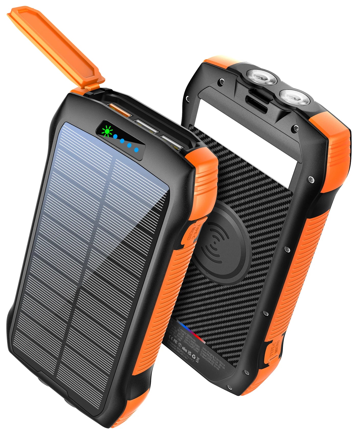 Free Sample 2025 Outdoor Waterproof Wireless Fast Charging OEM Logo Custom 26800mAh Large Capacity Solar Power Bank LED Display