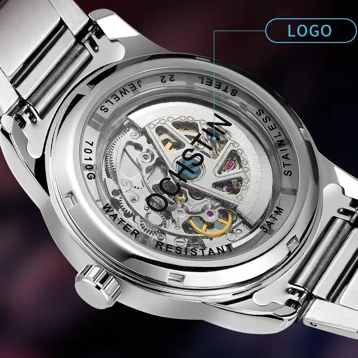 OCHSTIN 7010B Men's Watches Automatic Movement Mechanical Outdoor Waterproof Hollow Out Dial Luminous Hands Wristwatch for Male