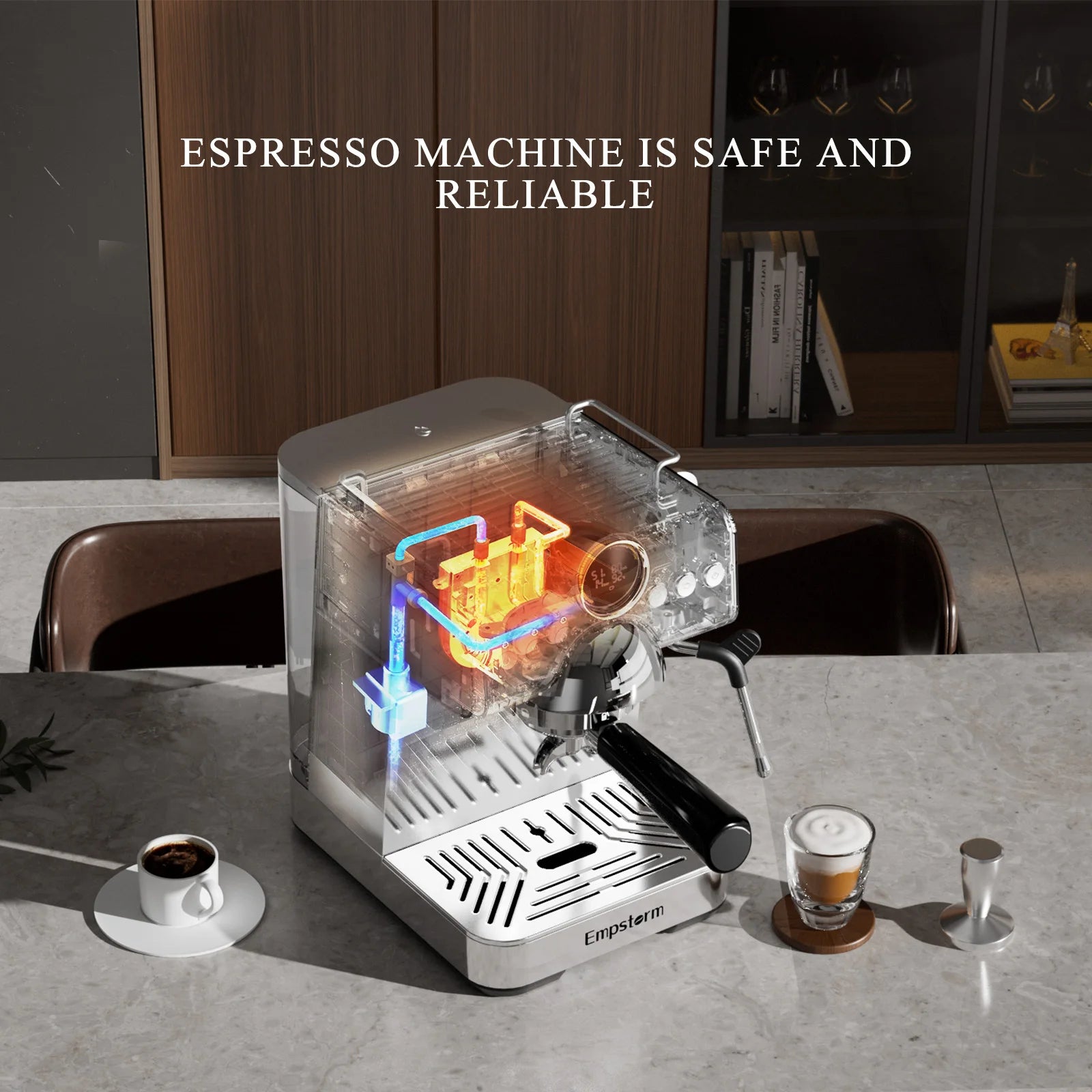 Empstorm CB1 Espresso Machine 120v Electric Semi Automatic Coffee Machine US Local Stock  with Complete Accessories