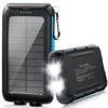 30000mAh Portable Charging Powerbank Chargeur Solaire Strong LED Light Solar Power Bank for Outdoors Camping Emergency
