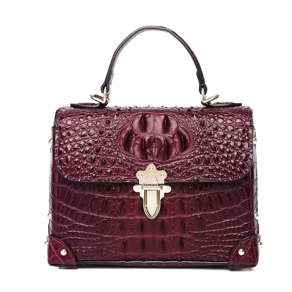 New Superior Cowhide Genuine Leather Women Handbags Embossed Crocodile pattern Fashion Luxury Leather tote Bag for women