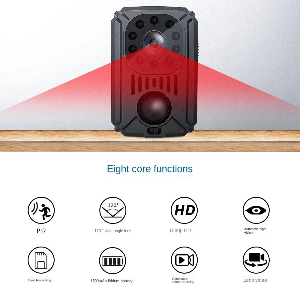 Action Mini Camera Photo DV Smart Camera PIR HD 1080P Recorder Battery Life 8H Back Clip Automatic Night Vision Camcorder MD31