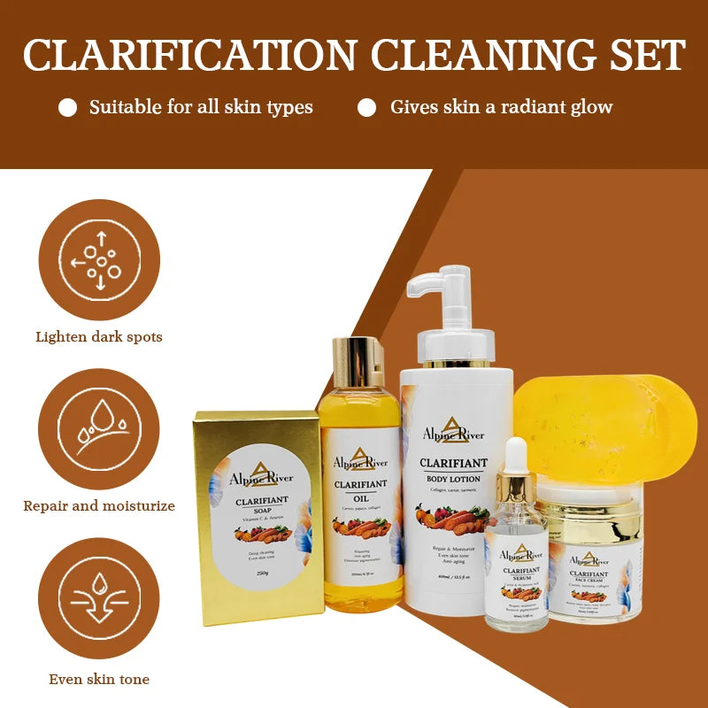 Private Label Korea Skin Care Vitamin C Skin Lightening Remove Dark Spots Pigmentation Correction Collagen Firming Body Care Set