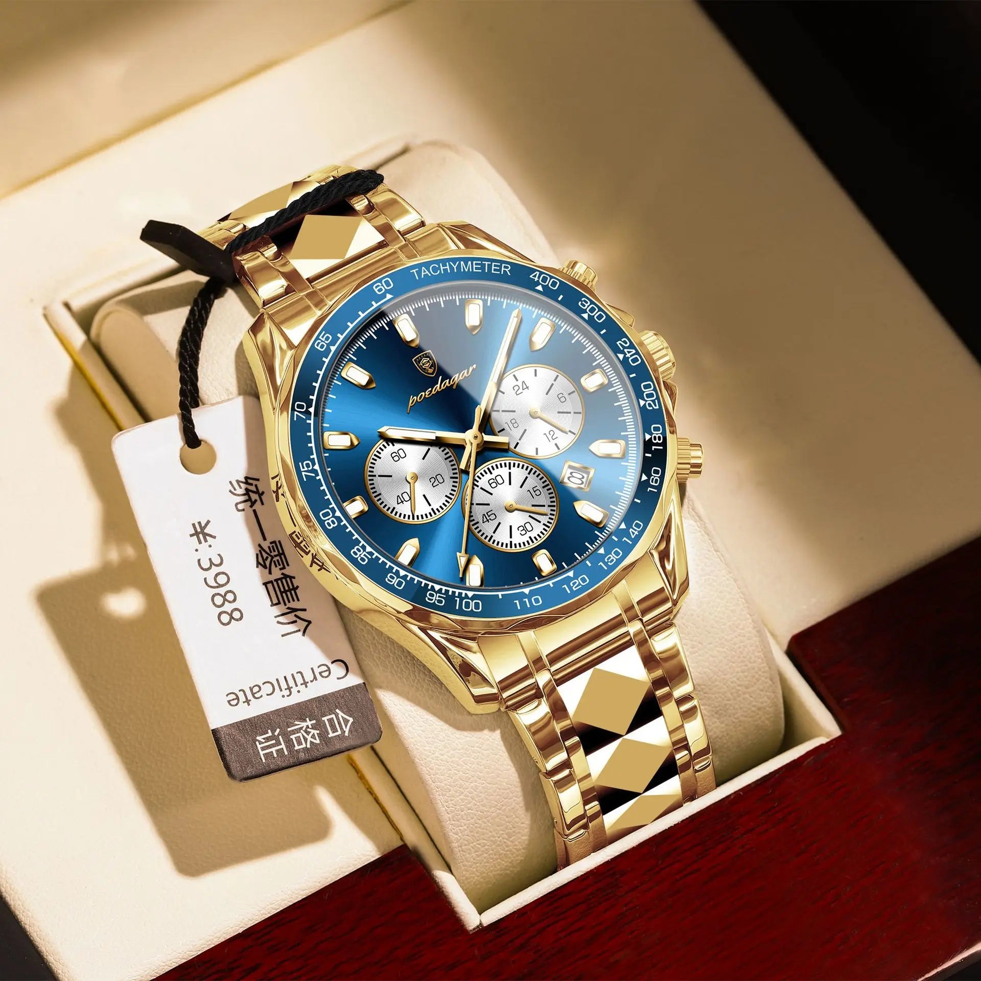 POEDAGAR 815 Sports Quartz Watches Men Stainless Steel Waterproof Calendar Watch Wrist Luminous Hands Men's Watches Reloj Clock