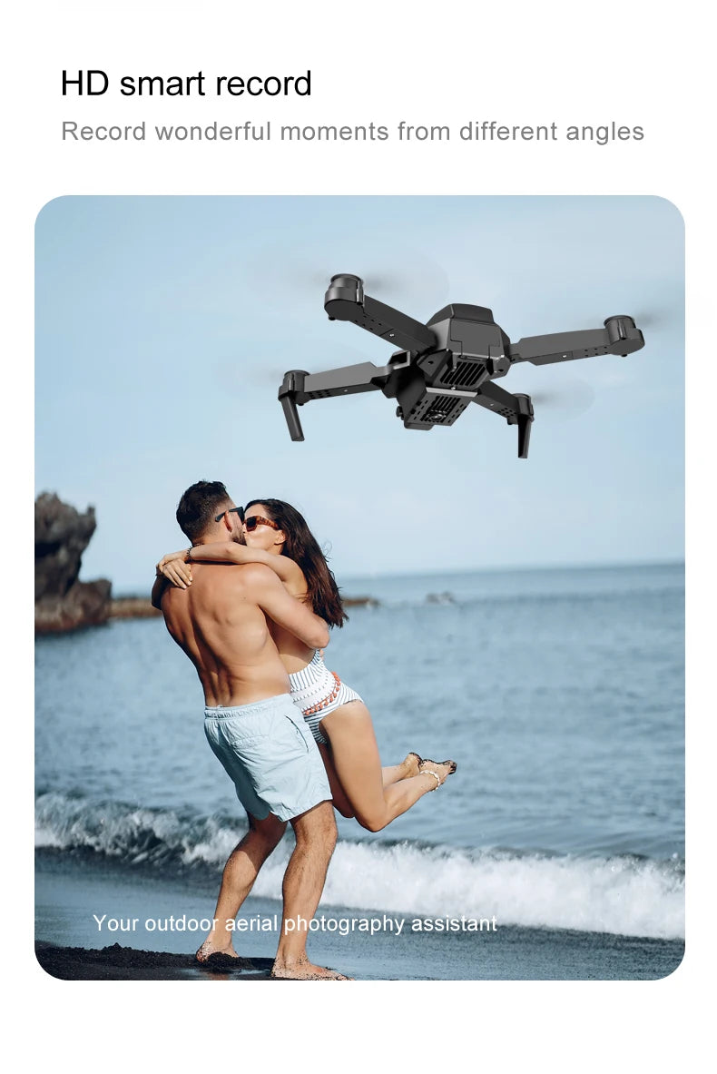 2025 E88 4k UHD Mini Flying Camera  WiFi GPS  Real-time Transmission FPV  Follow Me Rc Remote Controller Quadcopter  Kids Drone