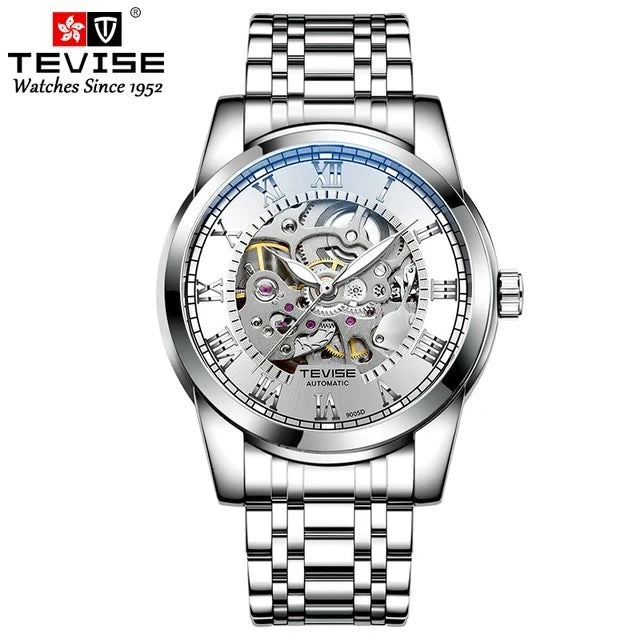 TEVISE T9005D Charm Hollow Luminous Automatic Life Waterproof 9005D Mechanical Luxury Stainless Steel Strap Men's Watches