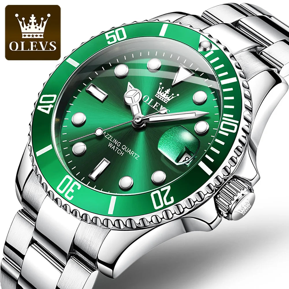 OLEVS 5885 Men's Watches Movement Watch Male Steel Waterproof Business Fashion Date Week Wrist Watch for Men