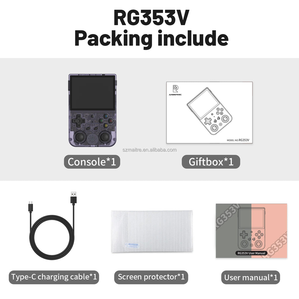 RG353V RG353VS for 5G WiFi Handheld Game Console RK3566 3.5" Retro Gaming Player with 10000 Games & 3500mAh Battery