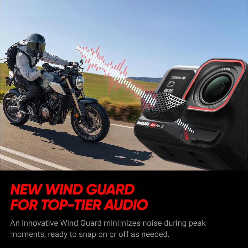 Insta360 Ace Pro 2-8K Waterproof Action Camera Co-Engineered CMOS Dual AI Chip Exceptional Low Light Performance 360 Camera