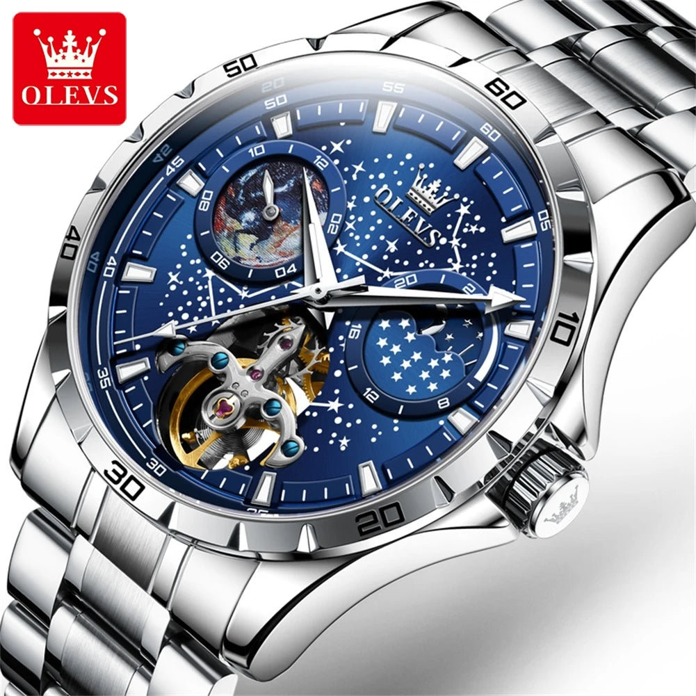 OLEVS 6689 Original Brand Men's Watches Waterproof Multifunctional Luminous  Fully Pointer Quartz Watch