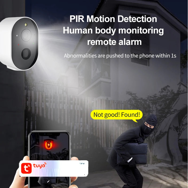 Tuya 2MP/3MP Smart Home WiFi Low Power Battery Solar Camera With Full Color Night Vision IP66 Waterproof