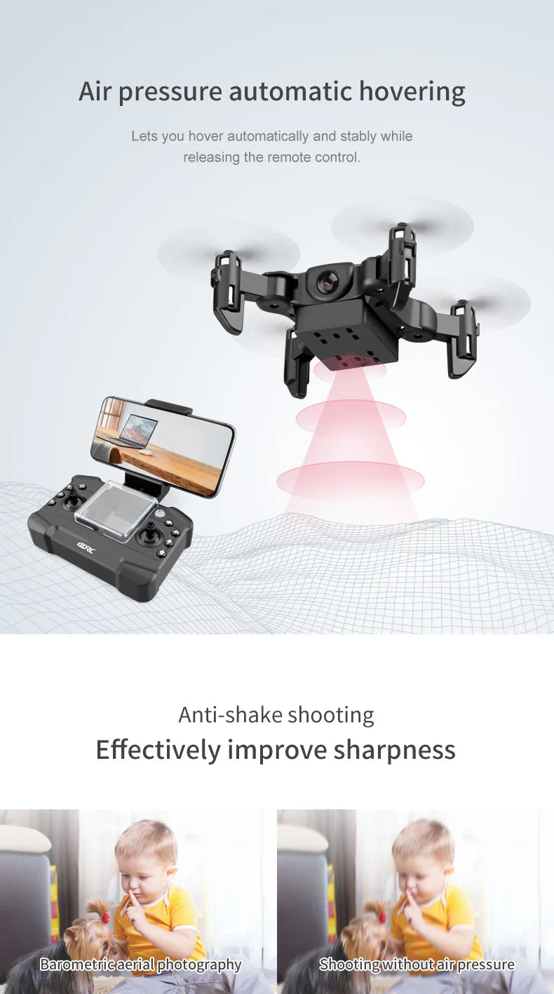 Factory 4DRC V2 Mini Drone 4K HD Camera WiFi FPV Air Pressure Altitude Hold Foldable RC Quadcopter Dron Toys for Kids