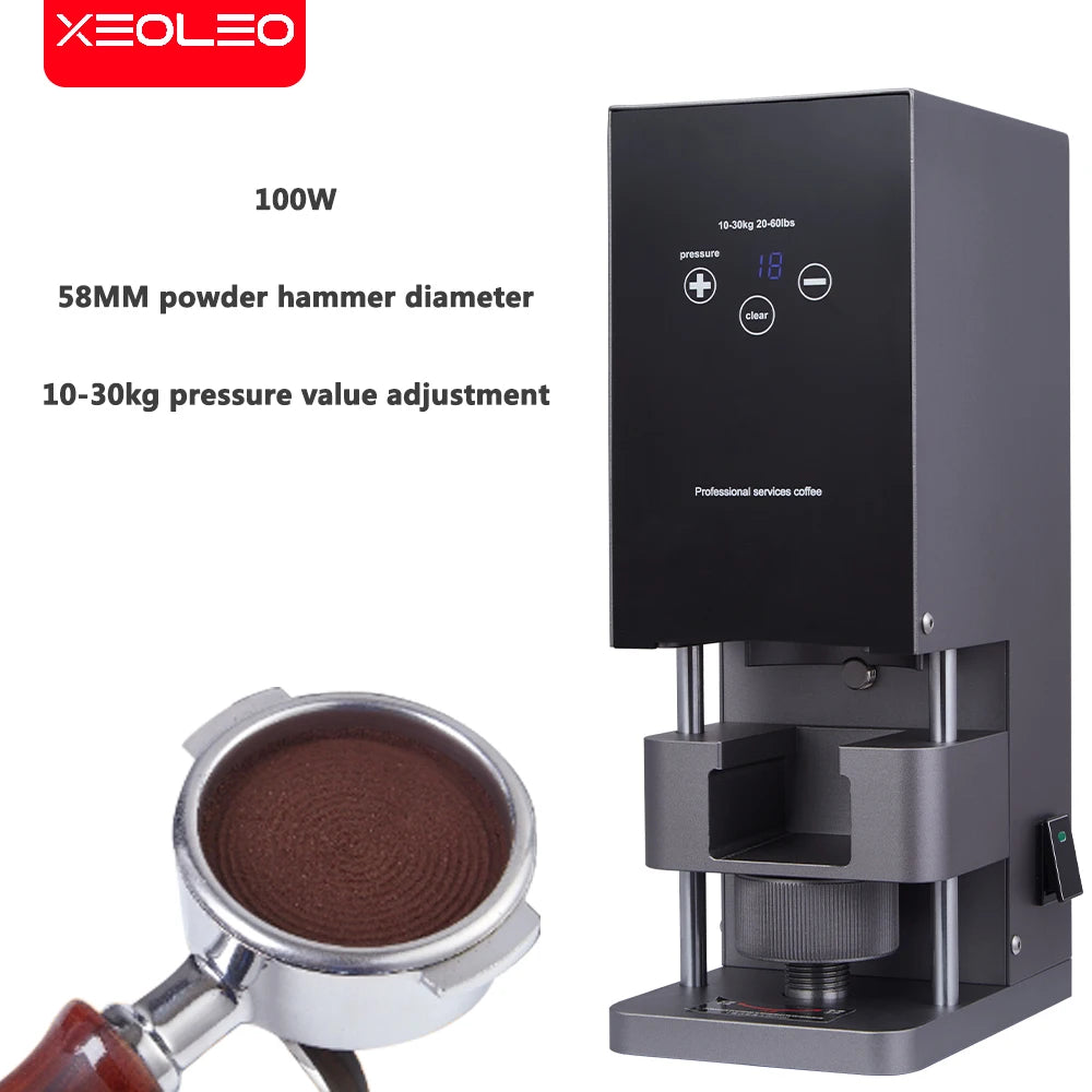 XEOLEO  Commercial 58mm Tamper Machine Aluminum Electric Coffee Powder Press Tool Automatic Coffee Grinder