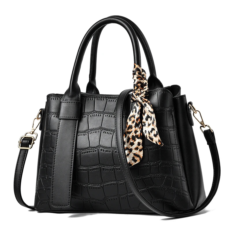 New  Adornment Crocodile Grain Large Capacity PU Leather Practical Women Handbags One Shoulder Cross Body Bag Wholesale