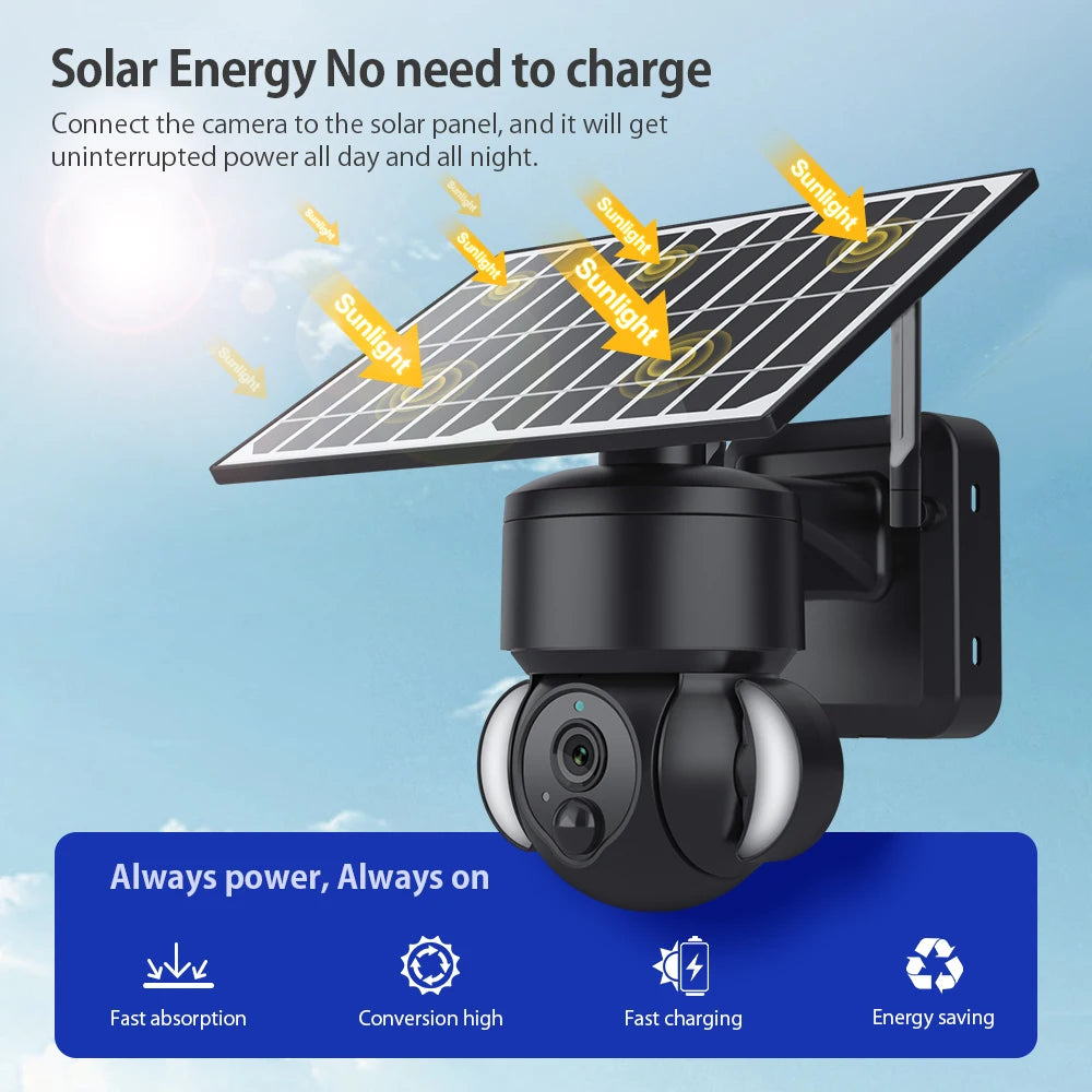 TuoAn OEM/ODM Low MOQ Outdoor Security Wireless Camera Solar Powered Camera 4G TUYA Solar Battery Camera