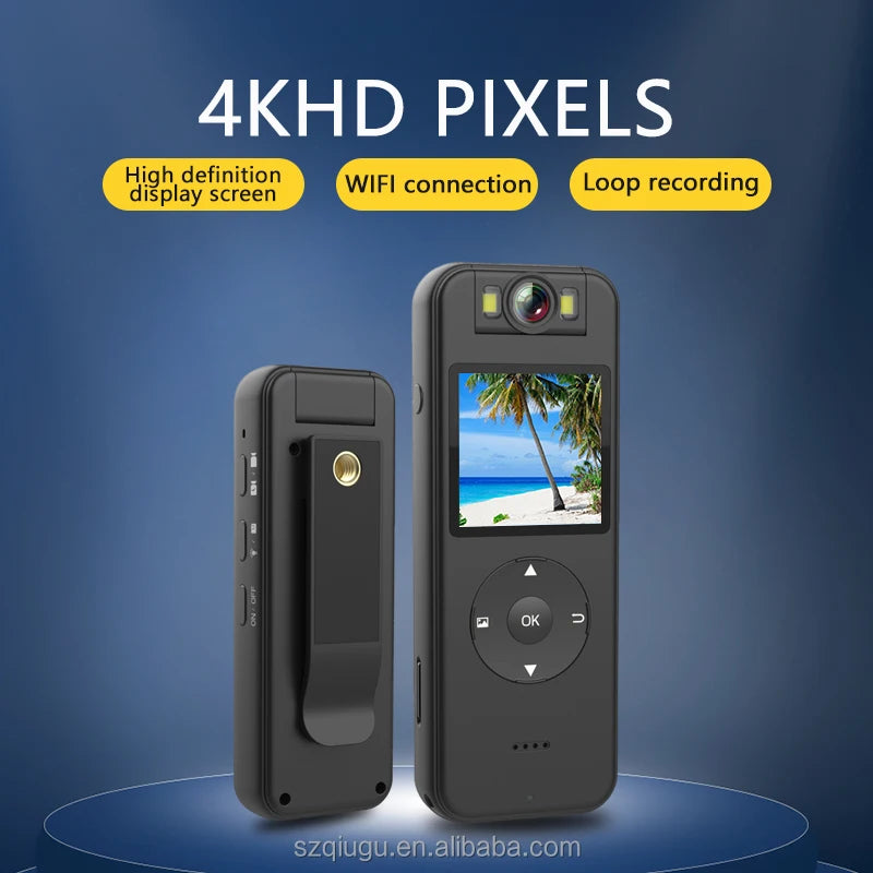 Body Camera  Home Security Cam Surveillance Cameras Without Wifi  Mini Night Vision With Screen Back Splint Bicycle Stand