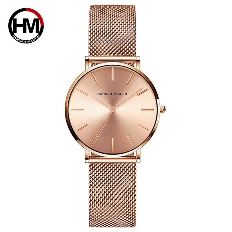2024 Elegant Cheap Quartz Ladies Watch Classic Leather Strap Women's Watches Montre Femme Hannah martin Watch Women