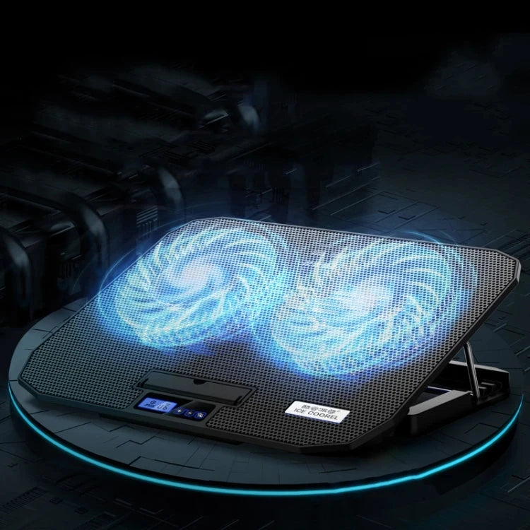 ICE COOREL New Arrival Portable Laptop Cooling Pad Folding Notebook Cooler Stand 2 Fans Aluminum Heatsink USB Power Interface