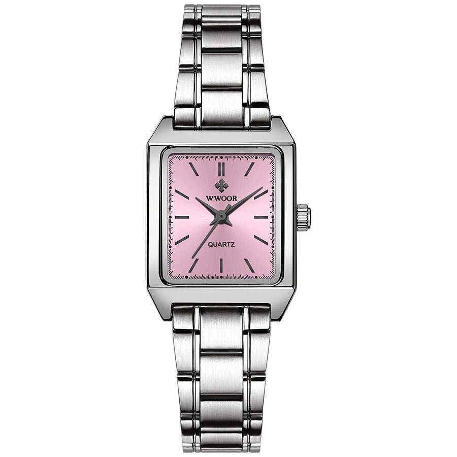 WWOOR 8850 Watches for Women Watches for Girls New Fashion Waterproof Luminous Leather Women's Watches Clock