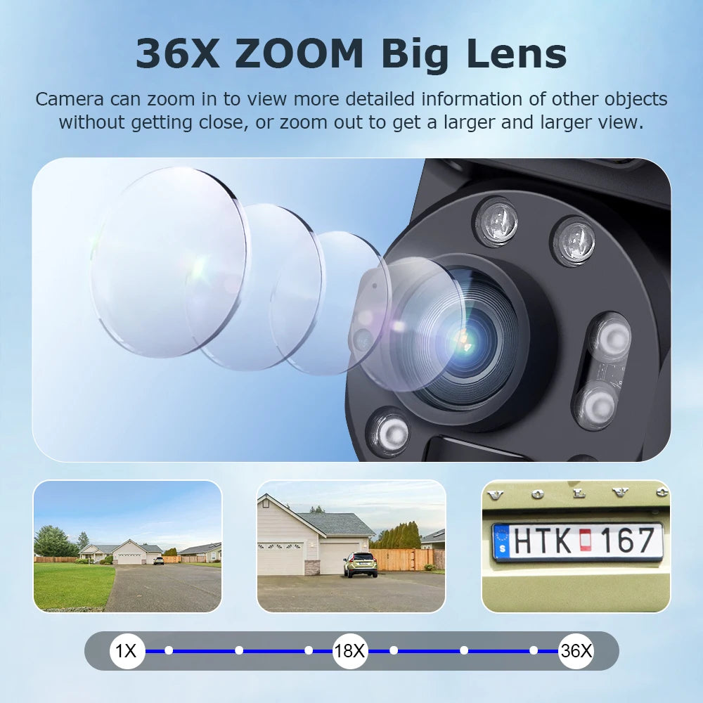 SECTEC 3K IP Duel Lens Wifi 36X Zoom Home Security Cctv Camera Solar PTZ 4G Outdoor Cameras CCTV Security Solar Network Camera