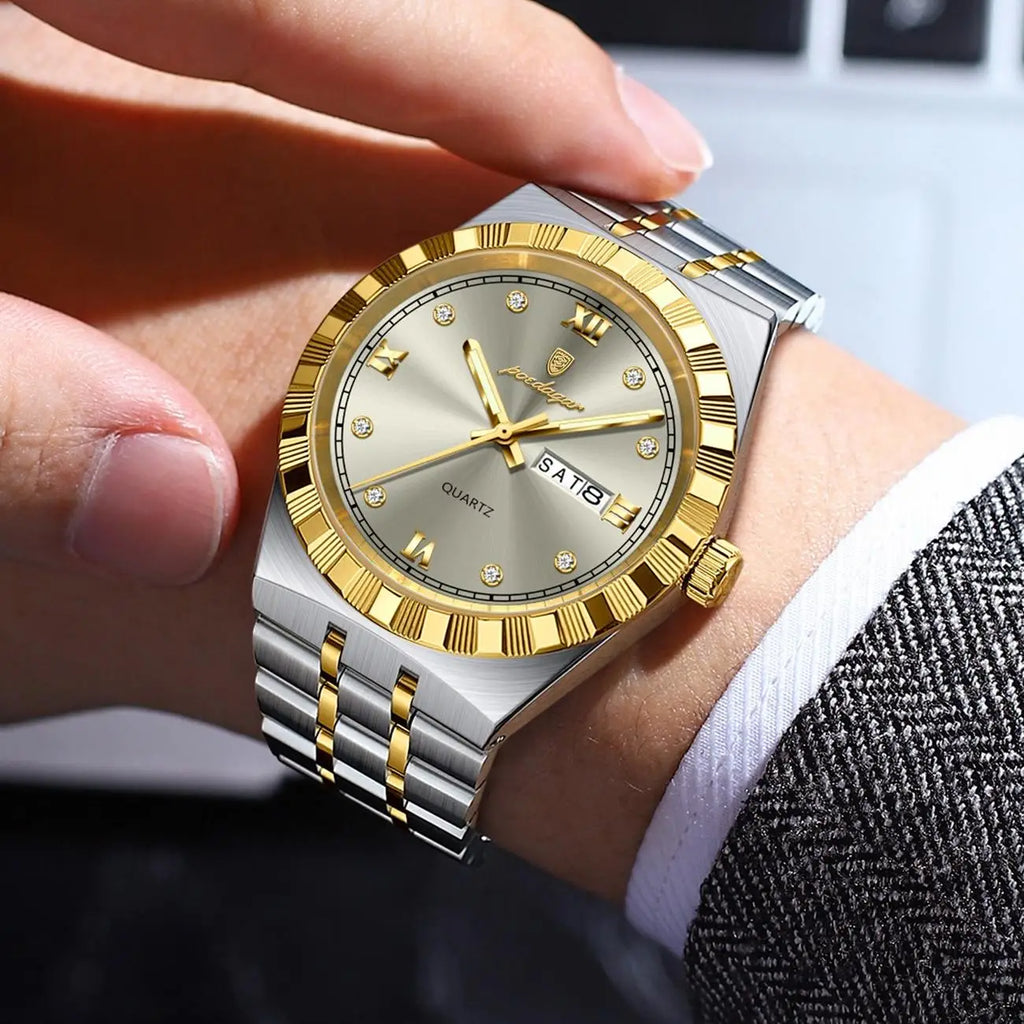 POEDAGAR 872 New Arrival Quartz Date Man Wristwatch Fashion Men Watch Luminous Waterproof Stainless Steel Men's Watches Reloj