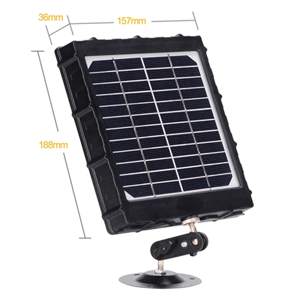 Trail Camera Solar Panel 8000mah 3 Watt Hunting Camera 12v/9v/6v Output Built-In Lithium Battery IP66 Waterproof for Outdoor Cam